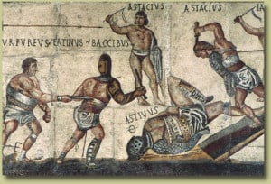"The Gladiator Mosaic" at the Galleria Borghese
